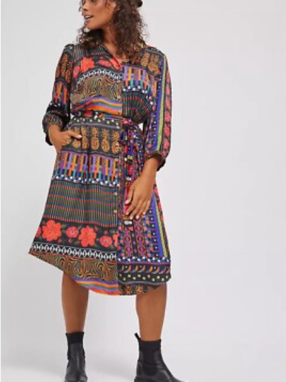 FARM Rio Multicolor Celia Long Sleeve Printed Maxi Dress